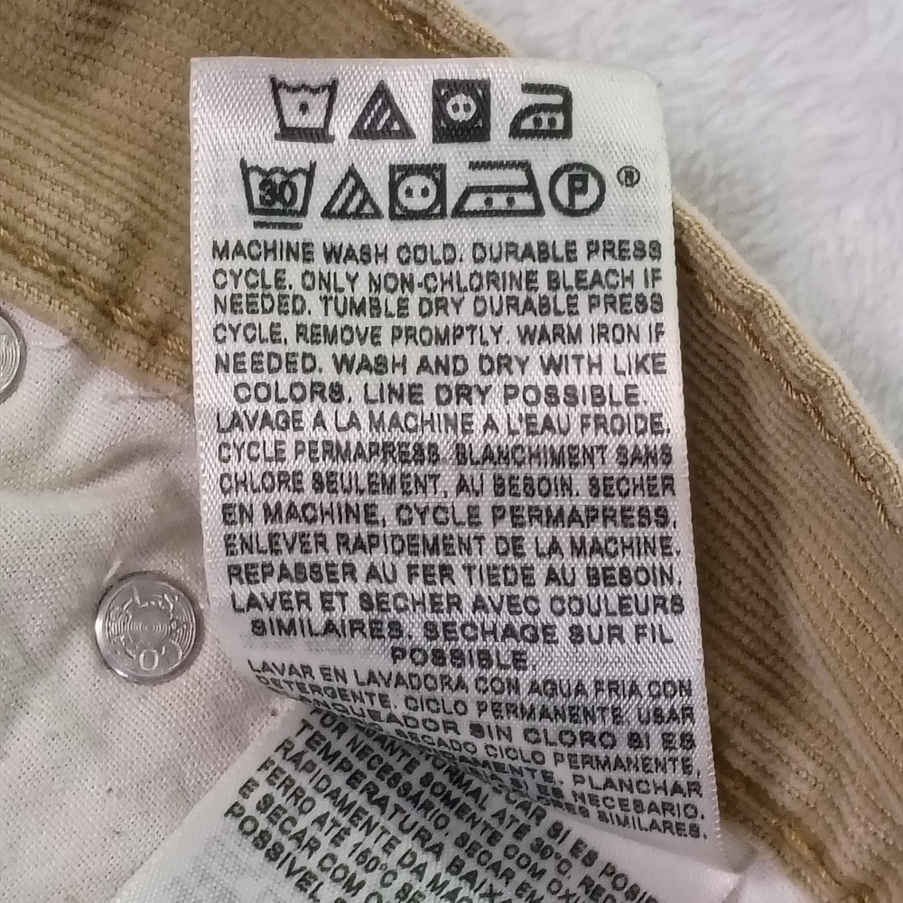 Levis 511 Skinny Corduroy Pants Mens 30x30 Tan Beige Fine Wale Cords 045110468 - Picture 9 of 16